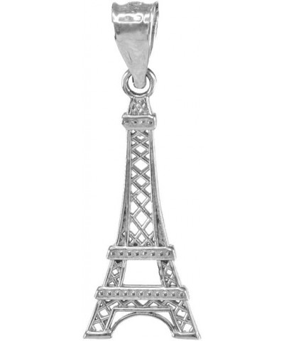 Fine 925 Sterling Silver Eiffel Tower Pendant Necklace 16.0 Inches $13.80 Necklaces