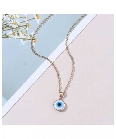 2 Pcs Evil Eye Necklace Third Blue Eyes Amulet Pendant Dainty Ojo Gold Chain Necklace Kabbalah Protection Adjustable Fashion ...