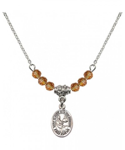 November Birth Month Bead Necklace with Catholic Patron Saint Petite Charm, 18 Inch Saint Claude de la Colombiere $32.44 Neck...