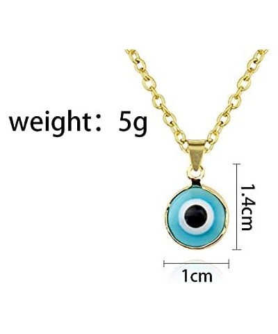 2 Pcs Evil Eye Necklace Third Blue Eyes Amulet Pendant Dainty Ojo Gold Chain Necklace Kabbalah Protection Adjustable Fashion ...