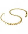 Stainless Steel Chain Anklet for Women Girls Waterproof Jewelry Adjustable Ankle Bracelet Jewelry C: Curb Cuban (Gold 5mm) $1...