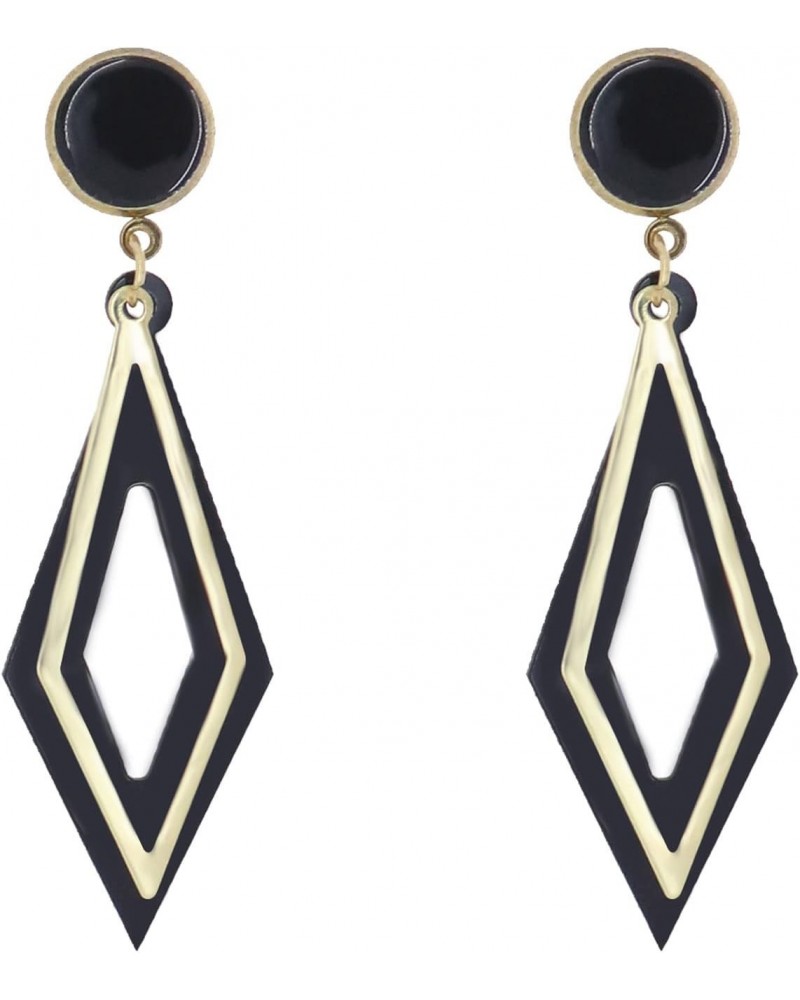 Simple Metal Hollow Geometric Drop Dangle Earring Plating Gold Black Bohemian Dangling Costume Earring For Women Girl Bar Par...