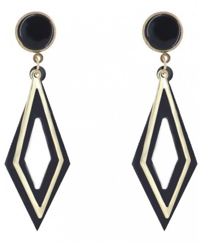 Simple Metal Hollow Geometric Drop Dangle Earring Plating Gold Black Bohemian Dangling Costume Earring For Women Girl Bar Par...