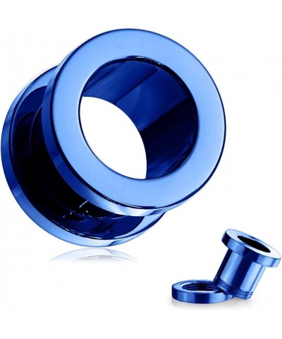 Blue Anodized 316L Surgical Steel Ear Flesh Tunnel - Sold by Piece 1.2 Millimeters $11.03 Body Jewelry