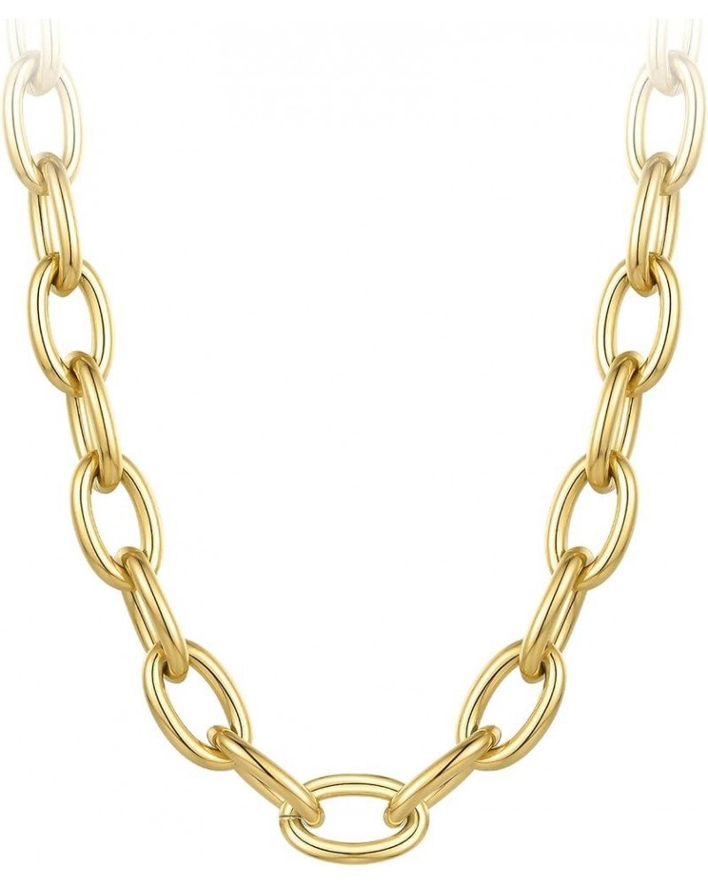 Chunky Twisted Rope Cuban Link Chain Necklaces18K Gold Plated Necklace for Women Men gift… Gold Color-P203142 $15.00 Necklaces