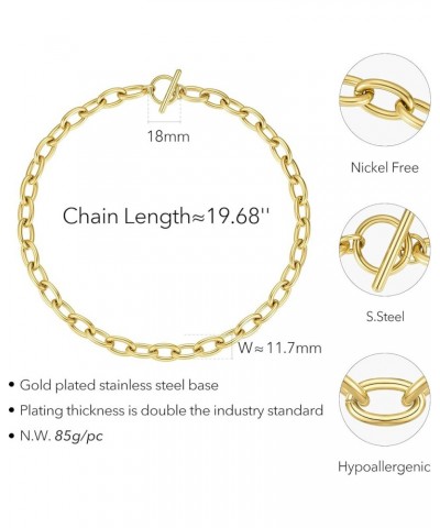 Chunky Twisted Rope Cuban Link Chain Necklaces18K Gold Plated Necklace for Women Men gift… Gold Color-P203142 $15.00 Necklaces