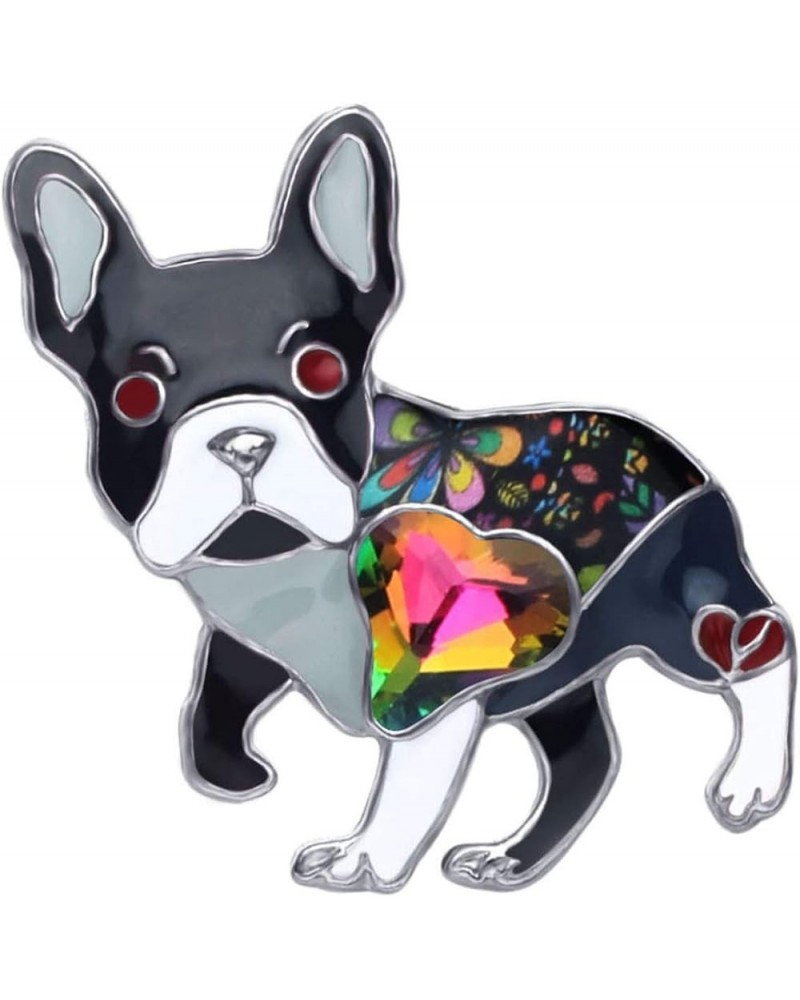 Enamel Alloy Rhinestone French Bulldog Brooches Pin Jewelry For Women Girls Novelty Gift Charms Black $9.00 Brooches & Pins