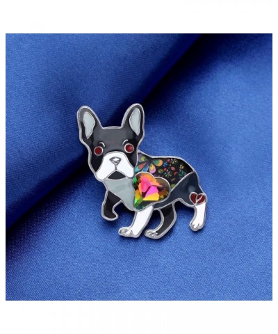 Enamel Alloy Rhinestone French Bulldog Brooches Pin Jewelry For Women Girls Novelty Gift Charms Black $9.00 Brooches & Pins