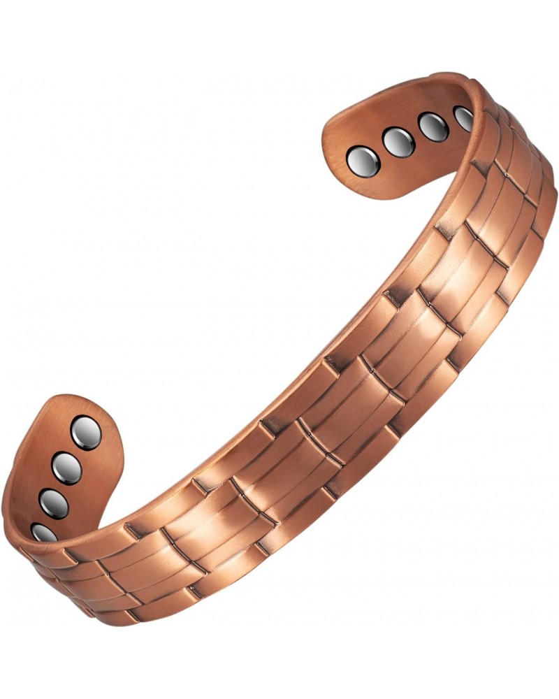 99.9% Pure Copper Bracelets for Women Men Magnetic with 6 Magnets Adjustable Bangles Jewelry Gift $10.45 Bracelets