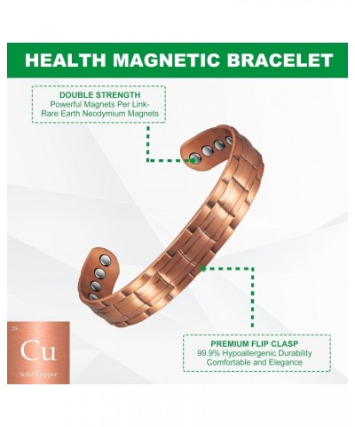 99.9% Pure Copper Bracelets for Women Men Magnetic with 6 Magnets Adjustable Bangles Jewelry Gift $10.45 Bracelets