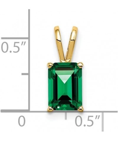 14K Yellow Gold 8x6mm Emerald Cut Gemstone Pendant for Women mount st. helens $65.10 Pendants