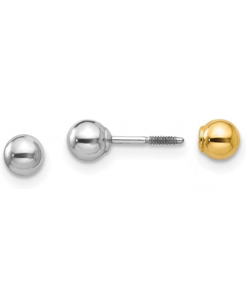 14k Two-tone Madi K Reversible 4mm Ball Earrings $34.27 Earrings