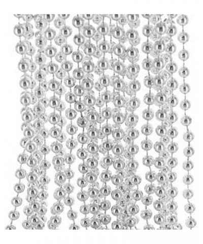 33" Round Metallic Gold and Silver Beads Mardi Gras Necklaces (Pack, 12) Silver $6.59 Necklaces