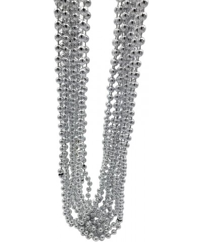 33" Round Metallic Gold and Silver Beads Mardi Gras Necklaces (Pack, 12) Silver $6.59 Necklaces