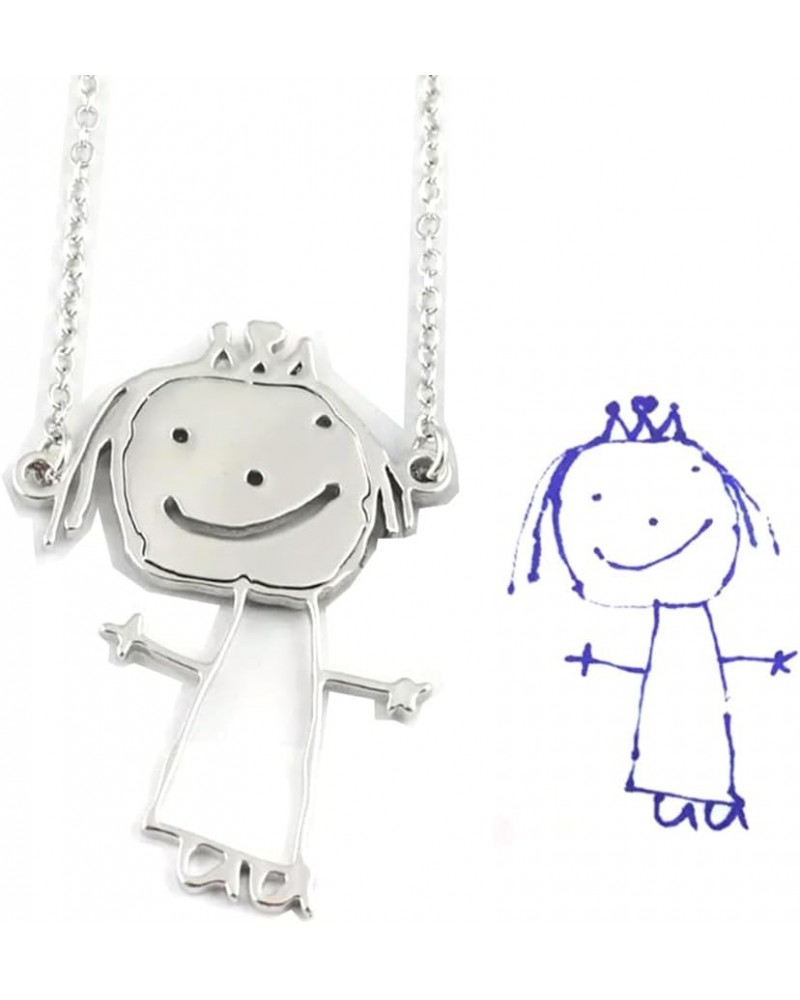 HaloMall Personalized Children's Doodle Necklace,Kids'Art Drawing Necklace,Unique Jewelry Gifts for Women,Girls,Kids,Family $...