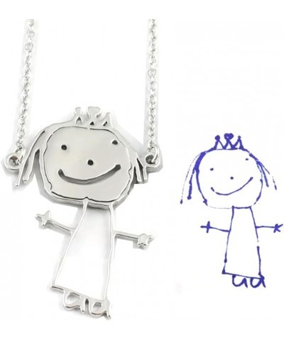 HaloMall Personalized Children's Doodle Necklace,Kids'Art Drawing Necklace,Unique Jewelry Gifts for Women,Girls,Kids,Family $...