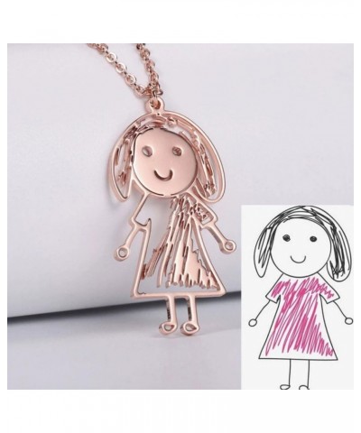 HaloMall Personalized Children's Doodle Necklace,Kids'Art Drawing Necklace,Unique Jewelry Gifts for Women,Girls,Kids,Family $...