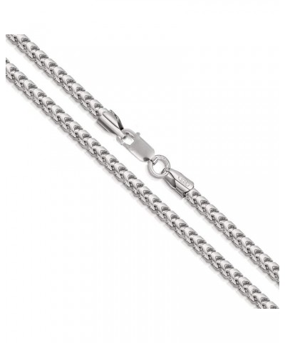 Sterling Silver 3MM Franco Square Box Link Chain Necklace, 16-30 Inch Rhodium 28.0 Inches $25.40 Necklaces