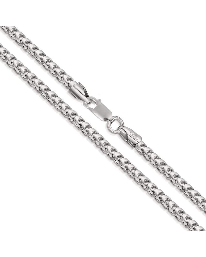 Sterling Silver 3MM Franco Square Box Link Chain Necklace, 16-30 Inch Rhodium 28.0 Inches $25.40 Necklaces