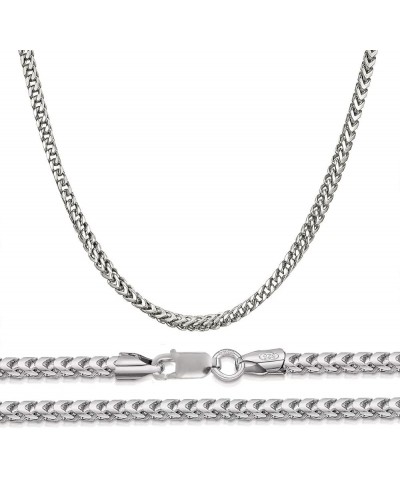 Sterling Silver 3MM Franco Square Box Link Chain Necklace, 16-30 Inch Rhodium 28.0 Inches $25.40 Necklaces