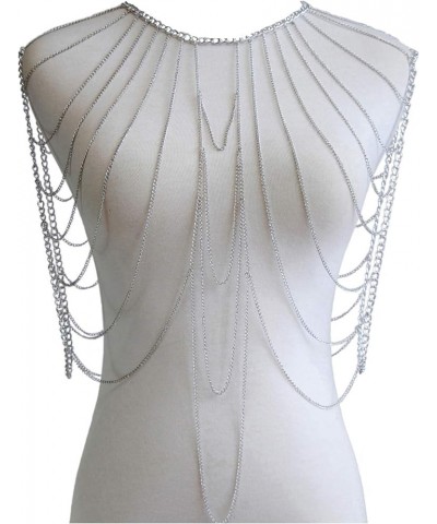 Women's Sexy Suit Body Chain Silvery Color-Multilayer Shoulder Body Chain-5 $12.32 Body Jewelry