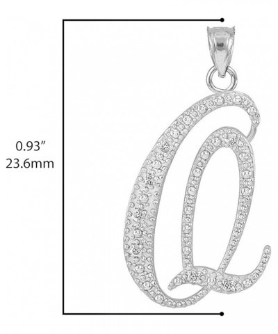 14K Gold Diamond Accented Fine Dangling Cursive Initial A-Z Charm 3/4" Pendant (J-K Color, I1-I2 Clarity) - Choice of Initial...