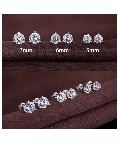 Sparkling CZ Diamond Stud Earrings Women/Men 925 Sterling Silver Cubic Zirconia Stud Earrings Hypoallergenic Men Diamond Earr...