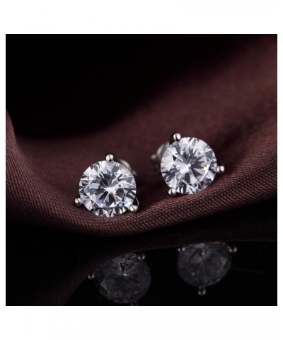 Sparkling CZ Diamond Stud Earrings Women/Men 925 Sterling Silver Cubic Zirconia Stud Earrings Hypoallergenic Men Diamond Earr...