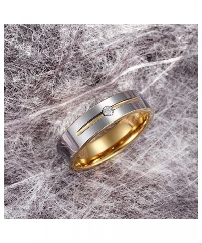 Couples Necklace Customized, Matching Couple Necklace Set Tungsten Carbide Silver Gold Ring with Zirconia Women 7 + Men 9 $30...