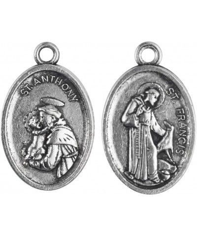 Saint Anthony of Padua and Saint Francis of Assisi Silver Plated 25mm Catholic Christian Religious Gifts Medal Medallion 24-P...