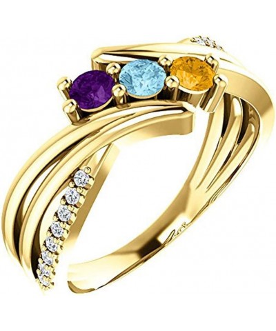 Family Mothers Ring 2 3 or 4 Birthstones Solid 10k Yellow $112.34 Rings