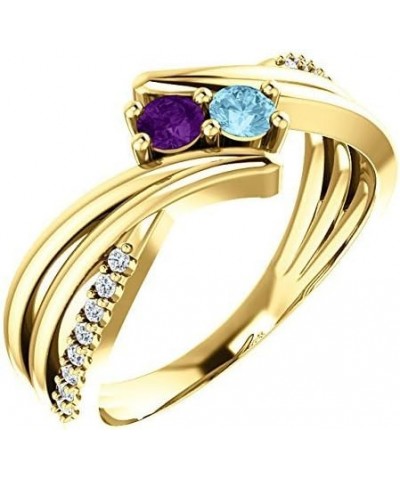 Family Mothers Ring 2 3 or 4 Birthstones Solid 10k Yellow $112.34 Rings