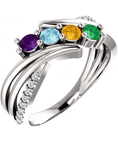 Family Mothers Ring 2 3 or 4 Birthstones Solid 10k Yellow $112.34 Rings