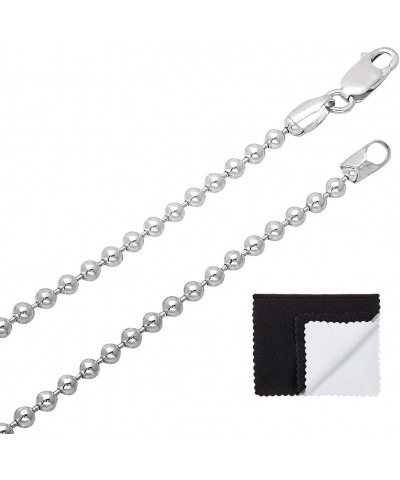 1mm-5mm Solid .925 Sterling Silver Ball Military Chain Necklace or Bracelet 20.0 Inches 3mm Necklace $30.60 Necklaces