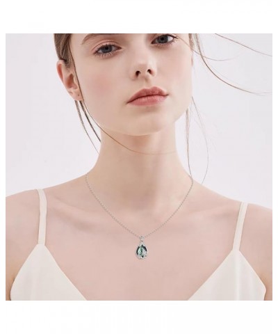 Sterling Silver Gemstone Filigree Teardrop Pendant Necklace Crystal Jewelry for Women Abalone Shell $23.93 Necklaces