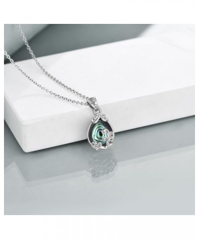 Sterling Silver Gemstone Filigree Teardrop Pendant Necklace Crystal Jewelry for Women Abalone Shell $23.93 Necklaces