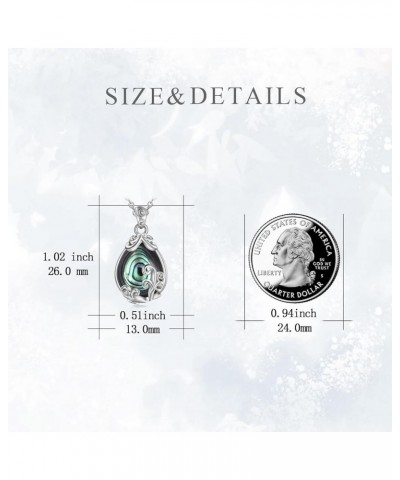 Sterling Silver Gemstone Filigree Teardrop Pendant Necklace Crystal Jewelry for Women Abalone Shell $23.93 Necklaces