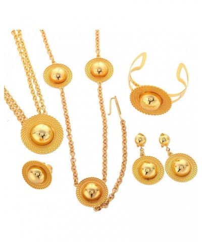 Ethiopian Gold Color Habesha Fashion Jewelry Women Wedding Eritrea Jewelry Set $15.29 Jewelry Sets