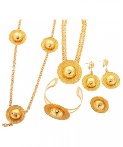 Ethiopian Gold Color Habesha Fashion Jewelry Women Wedding Eritrea Jewelry Set $15.29 Jewelry Sets