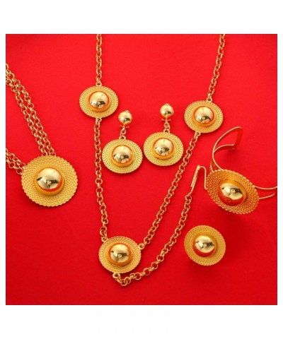 Ethiopian Gold Color Habesha Fashion Jewelry Women Wedding Eritrea Jewelry Set $15.29 Jewelry Sets