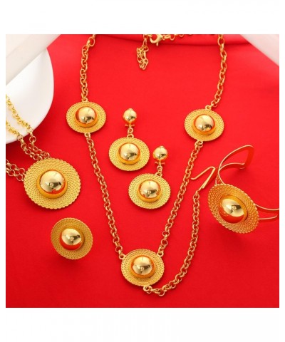 Ethiopian Gold Color Habesha Fashion Jewelry Women Wedding Eritrea Jewelry Set $15.29 Jewelry Sets