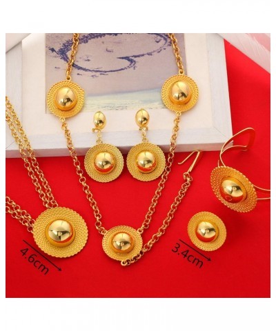 Ethiopian Gold Color Habesha Fashion Jewelry Women Wedding Eritrea Jewelry Set $15.29 Jewelry Sets