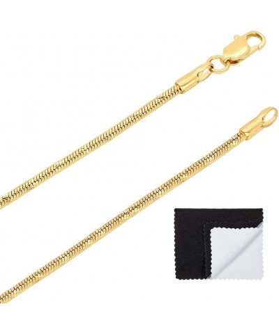 2mm Diamond-Cut 14k Yellow Gold Plated Round Snake Chain Necklace + Gift Box 18.0 Inches $28.08 Necklaces