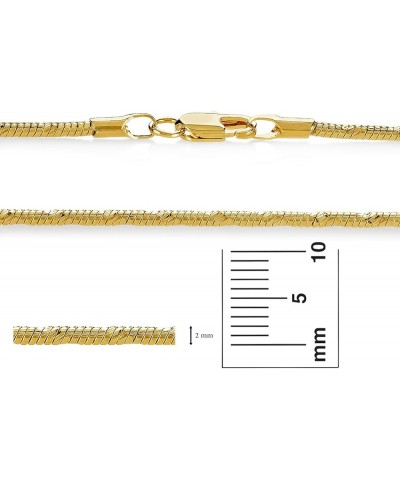 2mm Diamond-Cut 14k Yellow Gold Plated Round Snake Chain Necklace + Gift Box 18.0 Inches $28.08 Necklaces