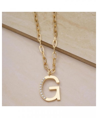 Initial Necklaces for Women. 18K Gold Plated Pearls Pendant, Letter Necklace. Gold Initial Necklace, Dainty Chain G $27.00 Ne...