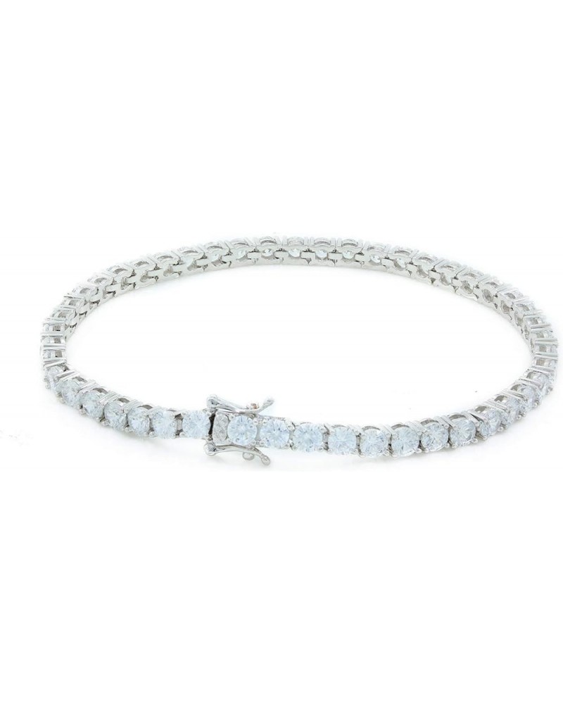 Bling Bling NY Unisex 3mm Real Solid 925 Sterling Silver Tennis Chain CZ One Row Choker Necklace 16-24" Bracelet 6.5-8'' Anti...