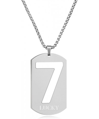 Lucky Number Necklace For Women and Men 0-9 Lucky Number Pendant Dog Tag Necklace Hip Hop Style Jewelry A Very Nice Gift Luck...