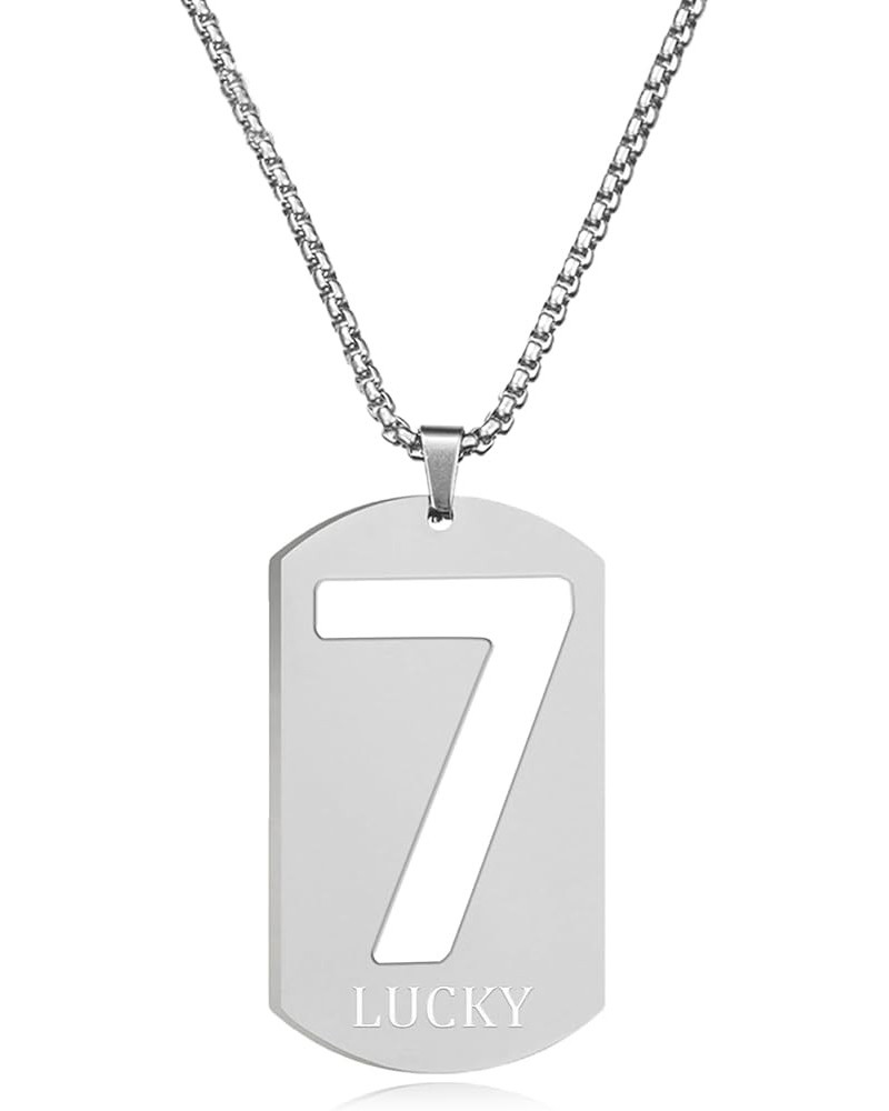 Lucky Number Necklace For Women and Men 0-9 Lucky Number Pendant Dog Tag Necklace Hip Hop Style Jewelry A Very Nice Gift Luck...