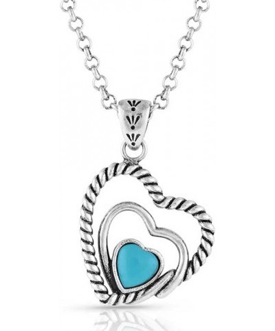 Women's Clearer Ponds Turquoise Heart Necklace Silver One Size $24.60 Necklaces