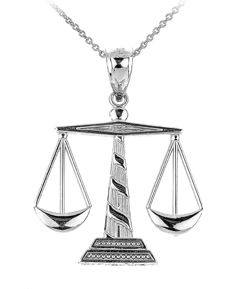 925 Sterling Silver Scales of Justice Pendant Necklace 22.0 Inches $17.16 Necklaces